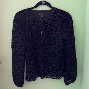 Black Leopard Banana Republic Blouse